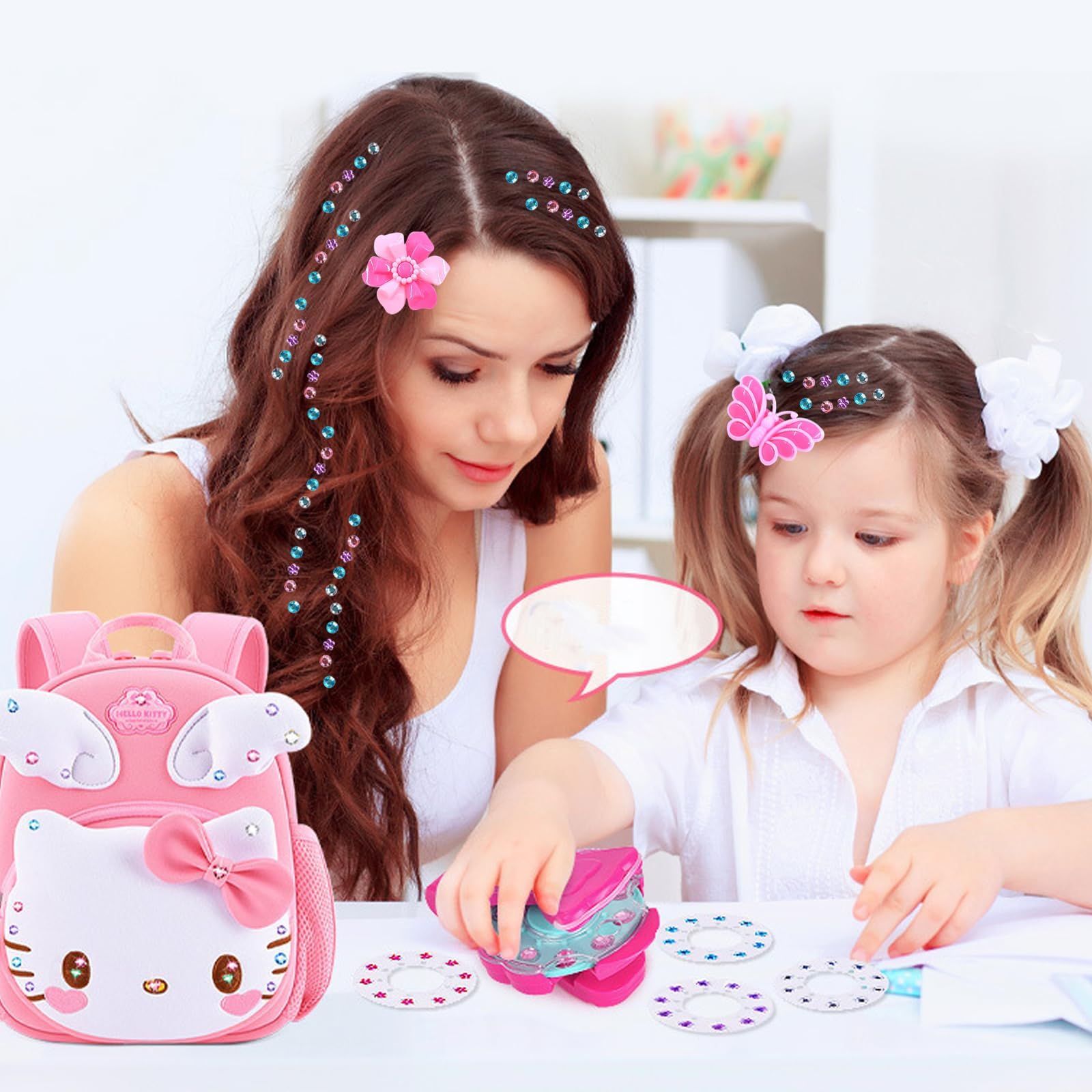 Hair Bedazzler Kit Con 120 Diamanti E forcine, fasce per capelli e pettini, Capelli Applicatore Strass, Applicatore Strass Diamante Gioielli Macchina Strumento Per Lo Styling Glam
