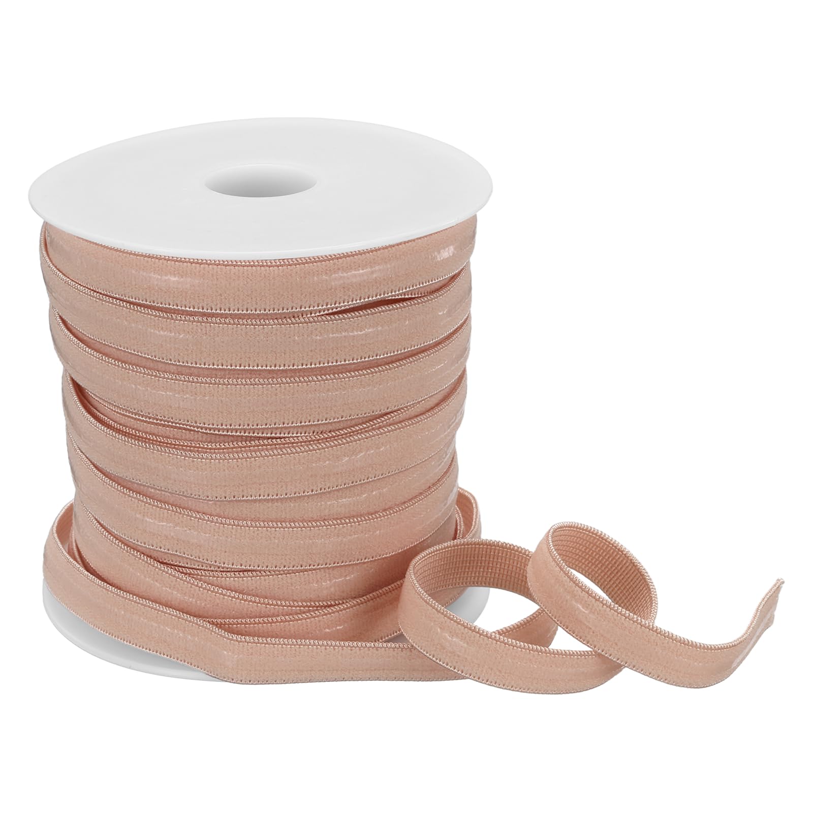 sourcing map Non-Slip Elastic Band, 1 cm x 18 m Dusty Rose Polyester Silicone Stretch Band Silicone Grip for Clothing Accessories Wigs