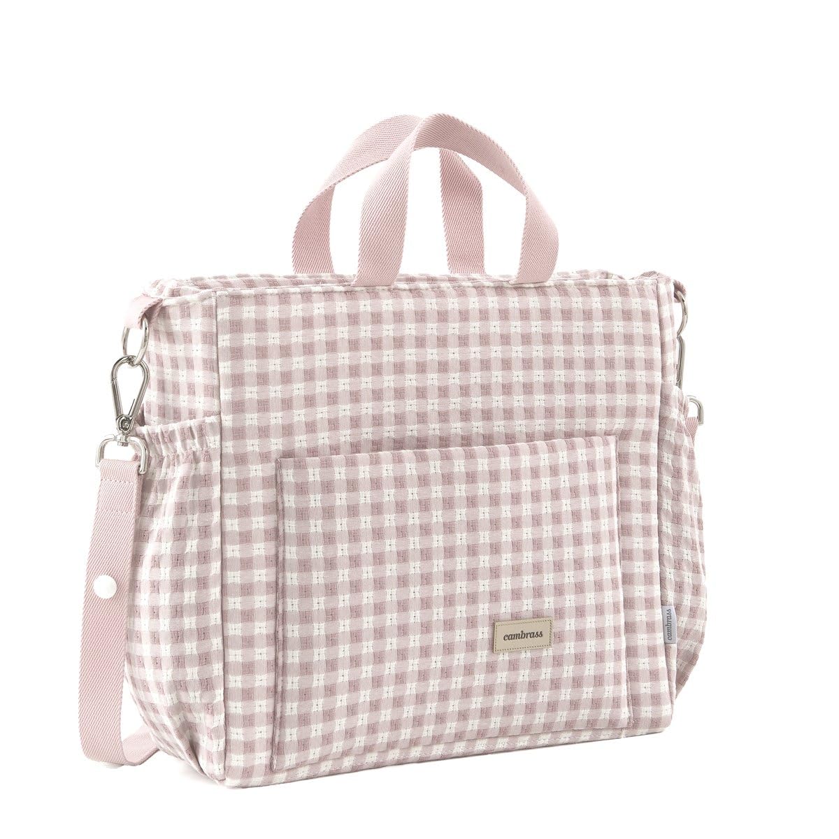 Cambrass - Bolso Carro Maternal para Bebe - Organizador para Pañales y Otras Cosas de Maternidad - Vicky Rosa 16x43x37 Cm