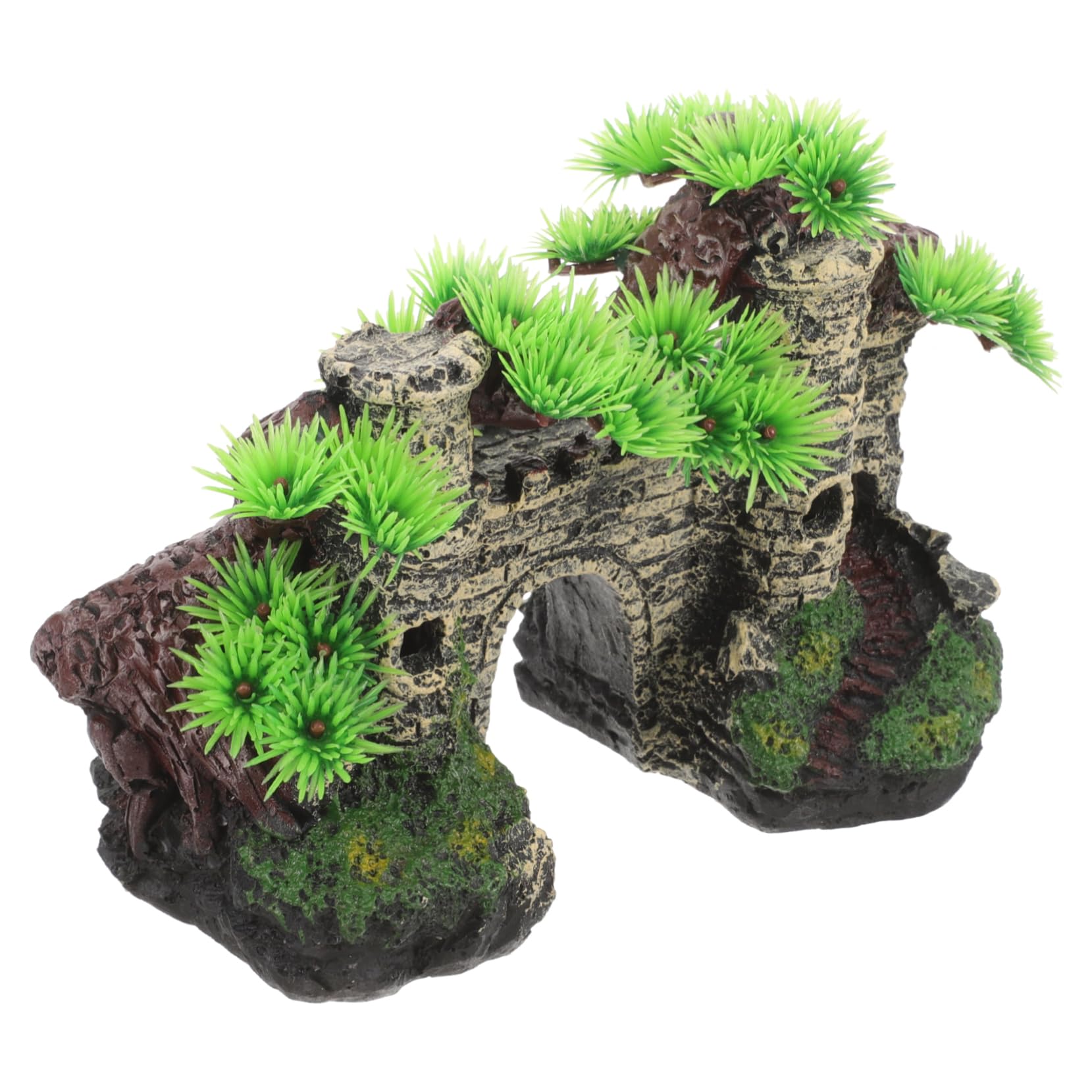 Cabilock 2 Pezzi casa dell'acquario Artificiale Castello Acquario Artificiale Ornamenti Accessori Carri Armati guidato impostore UV Castello dell'acquario Artigianato in Resina per acquari