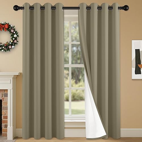 Miniatura 13 de Cortinas 100% opacas de 84 pulgadas de largo para dormitorio, sala de estar, cortinas de oscurecimiento de habitación con aislamiento térmico con