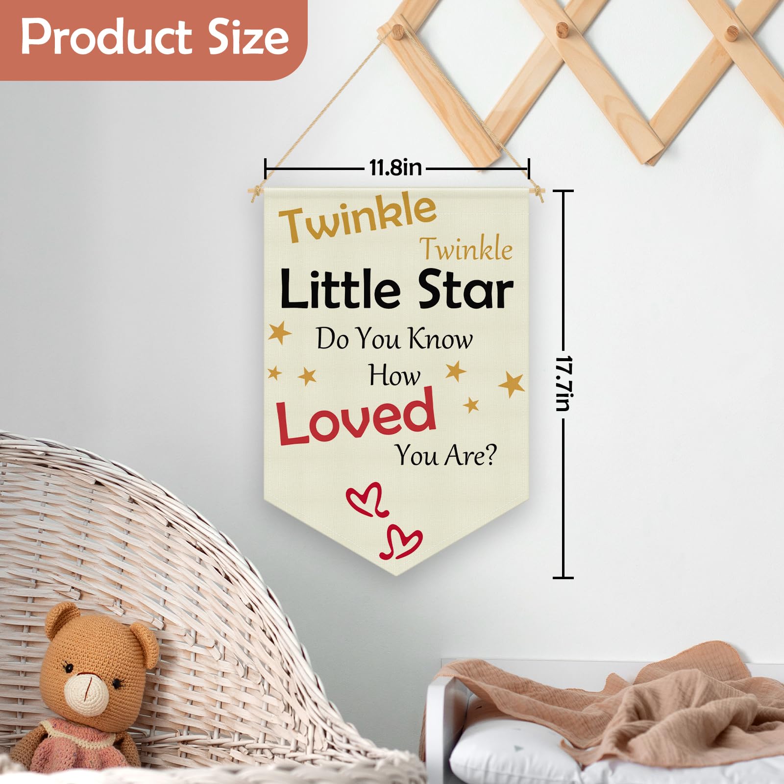 Kids Room Decor Hanging Pennant Flag Banner Kids Room Wall Pennant Nursery Classroom Decor Motivational Wall Flag for Newborn Toddler Girl Boy Bedroom Saying Decoration Linen Cotton Banner