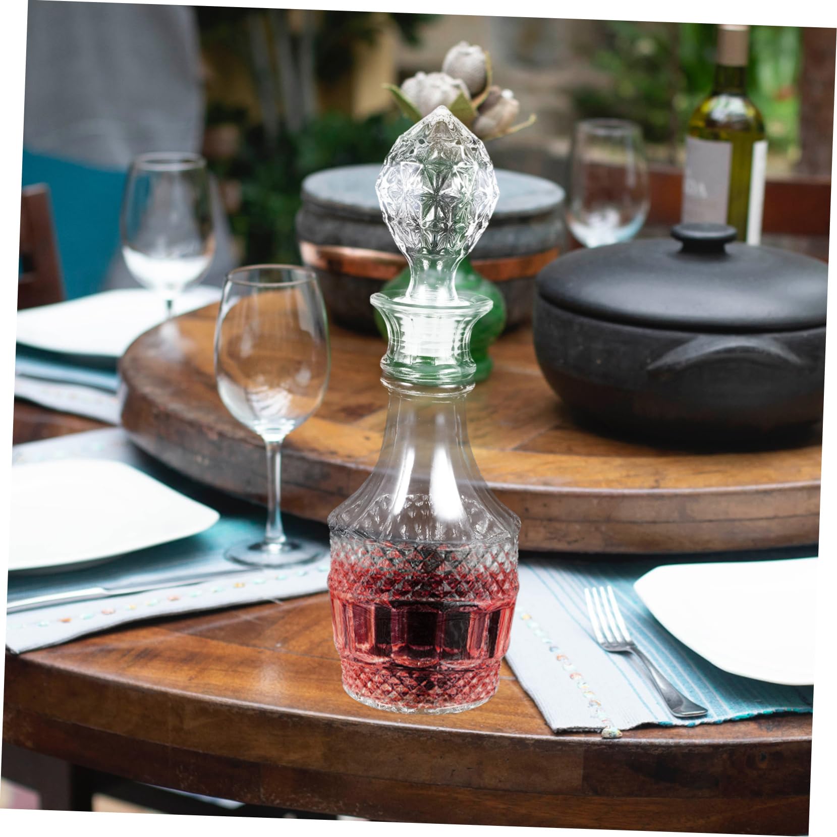 Decanter Per Whisky in Vetro Spesso Da 500ml, Bottiglia Trasparente Per Liquori e Vino, Resistente e Liscia, Adatta Per Bar, Ristoranti e Uso Domestico
