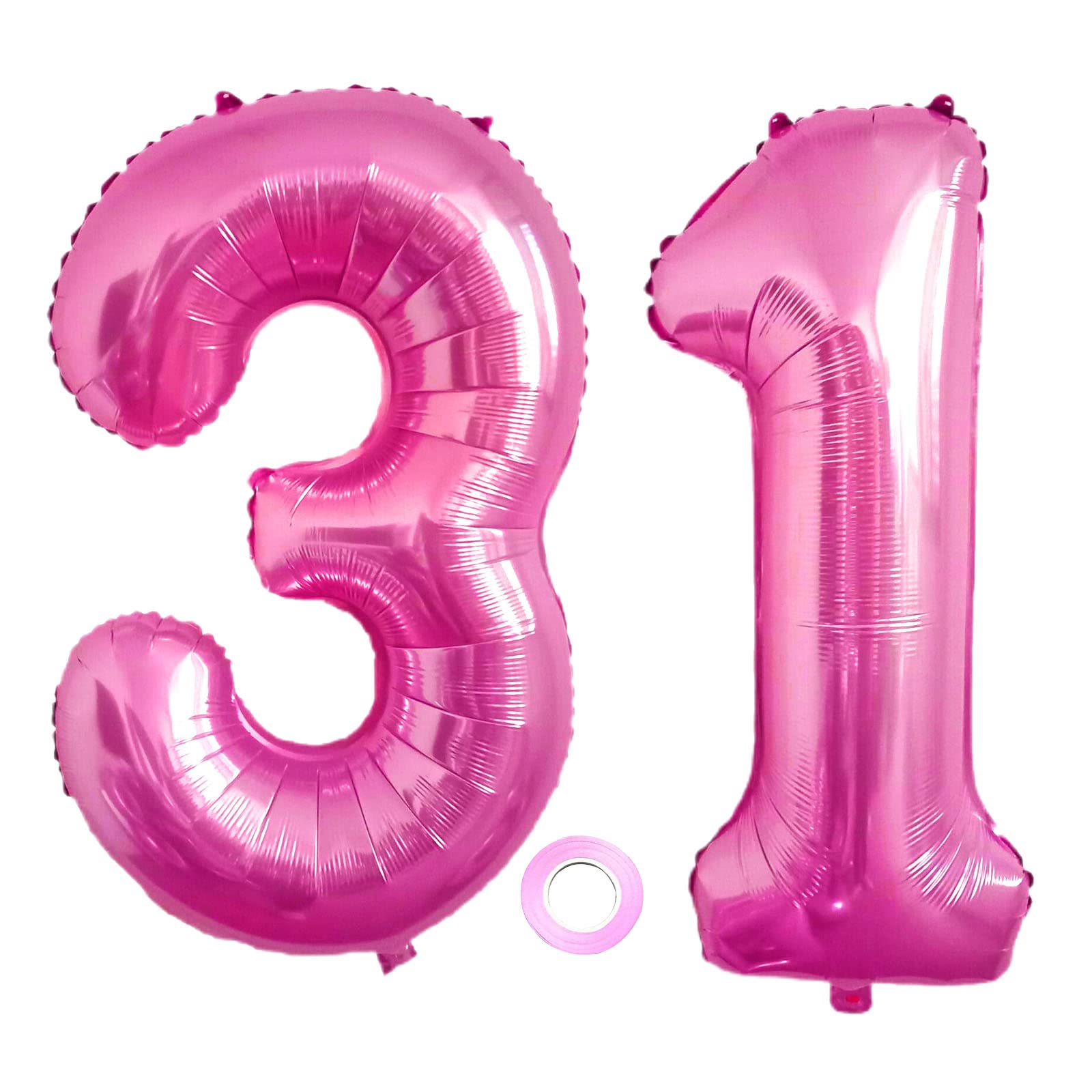 Shikuer Balloons Number 31, Giant Foil Balloon Number 31 Pink 