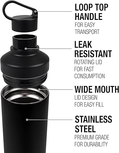 Miniatura 5 de Garfield - Botella de agua aislada Whatever Pattern de 18 onzas, resistente a fugas, de acero inoxidable aislado al vacío con tapa de bucle 2 en 1