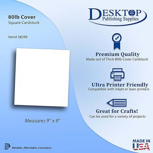 Miniatura 4 de Cuadrados de cartulina blanca  Papel cuadrado de cartulina  Cubierta gruesa de 80 libras  Para recarga de arte giratorio, álbumes de recortes,