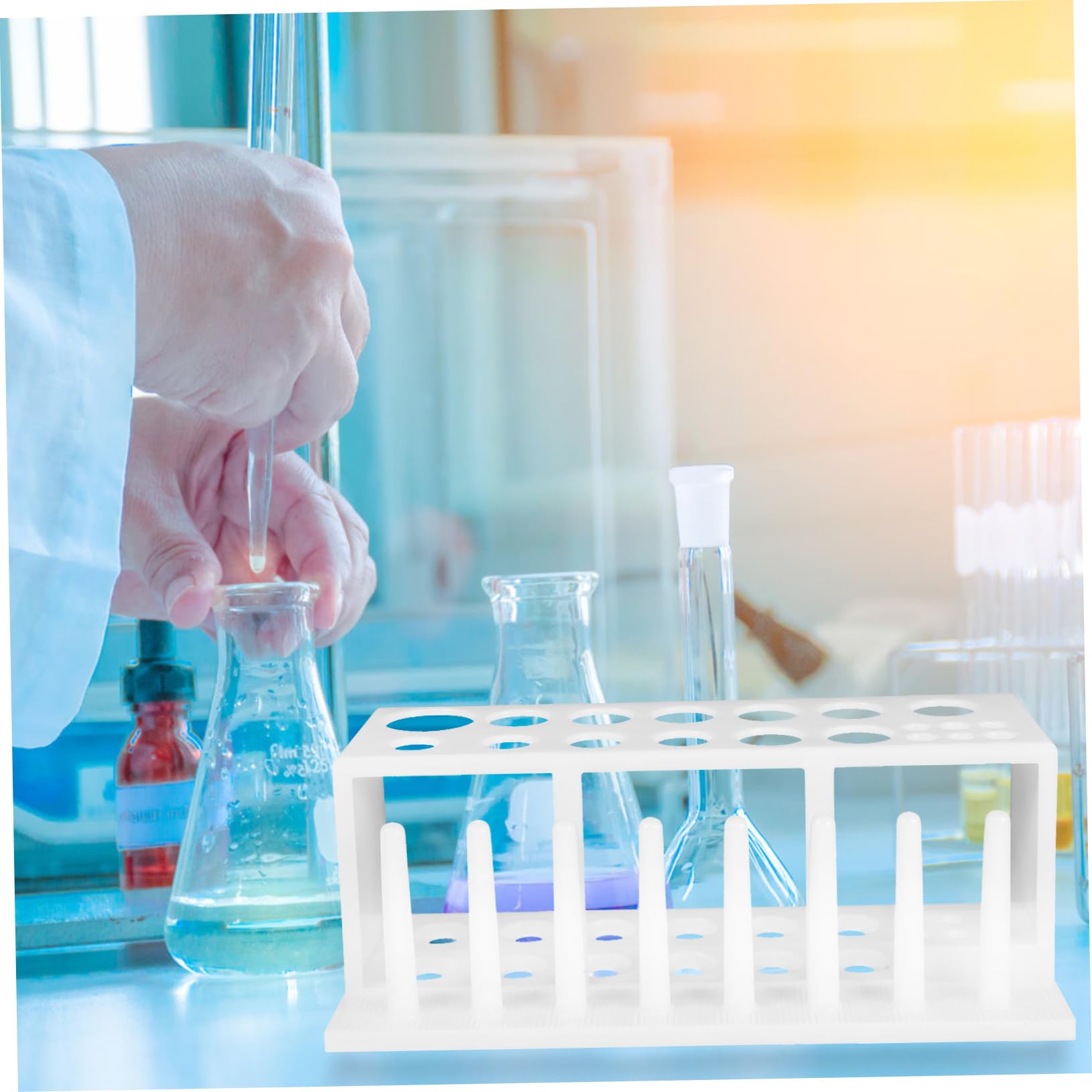 SOLUSTRE 5stücke Test Tube Rack Und Stifte Praktischer Für Labor-röhrchen Vielseitiger Ständer Für Testtuben Für Aufbewahrung Und Trocknung Im Labor