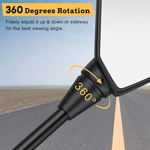 Miniatura 3 de Nifeida Espejos retrovisores universales para motocicleta, espejos convexos laterales ajustables, con perno M10, con abrazadera de montaje de barra