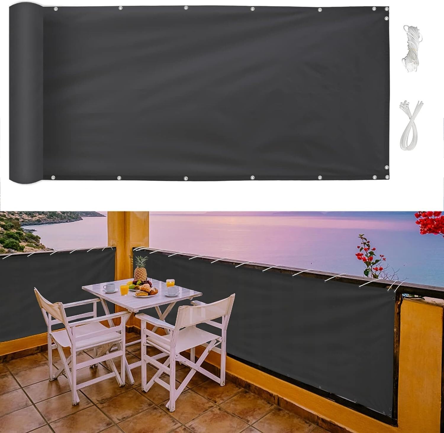 JvFbjLF Outdoor UV Resistant for Terrace Balcony Fence Porch