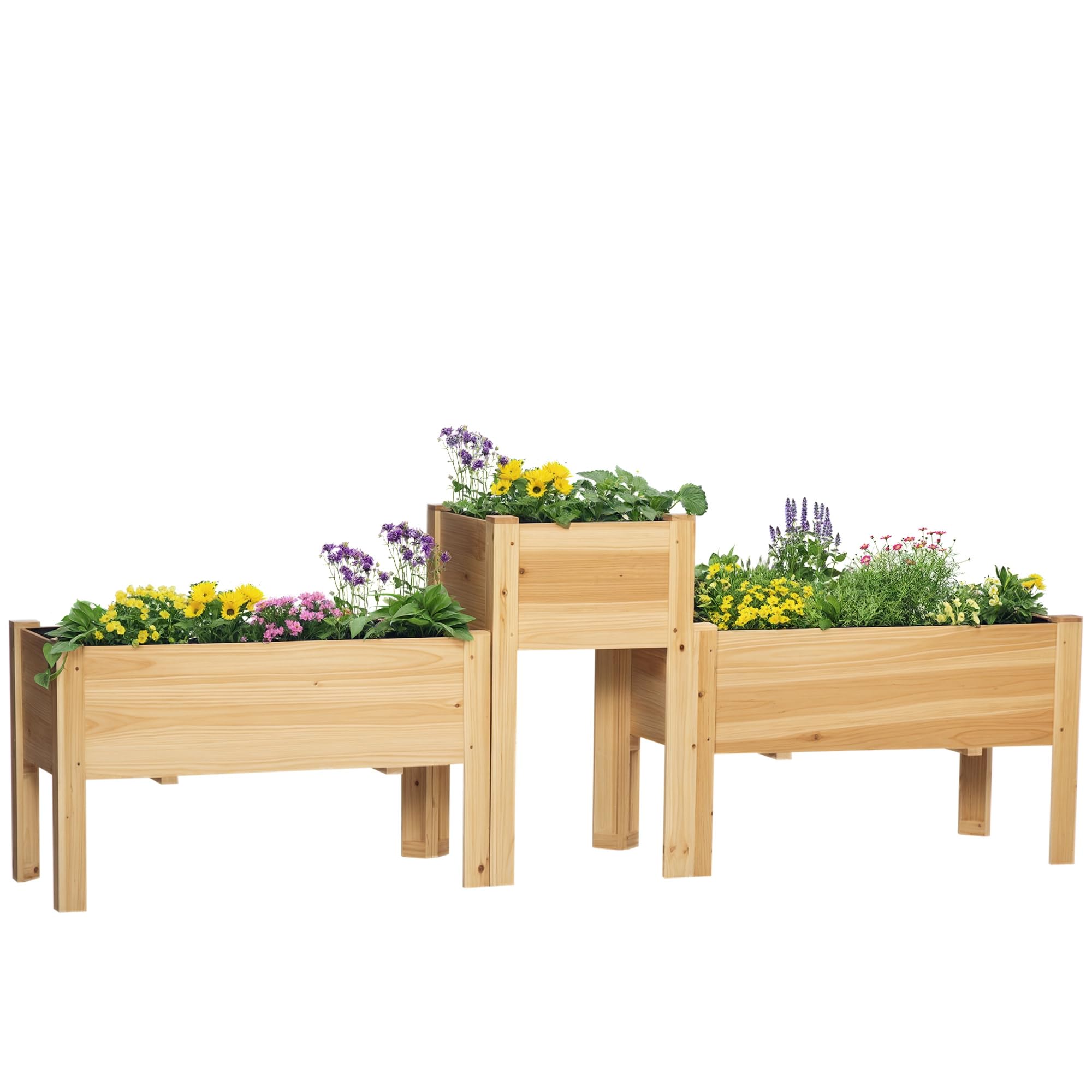 Outsunny Raised Garden Bed Set