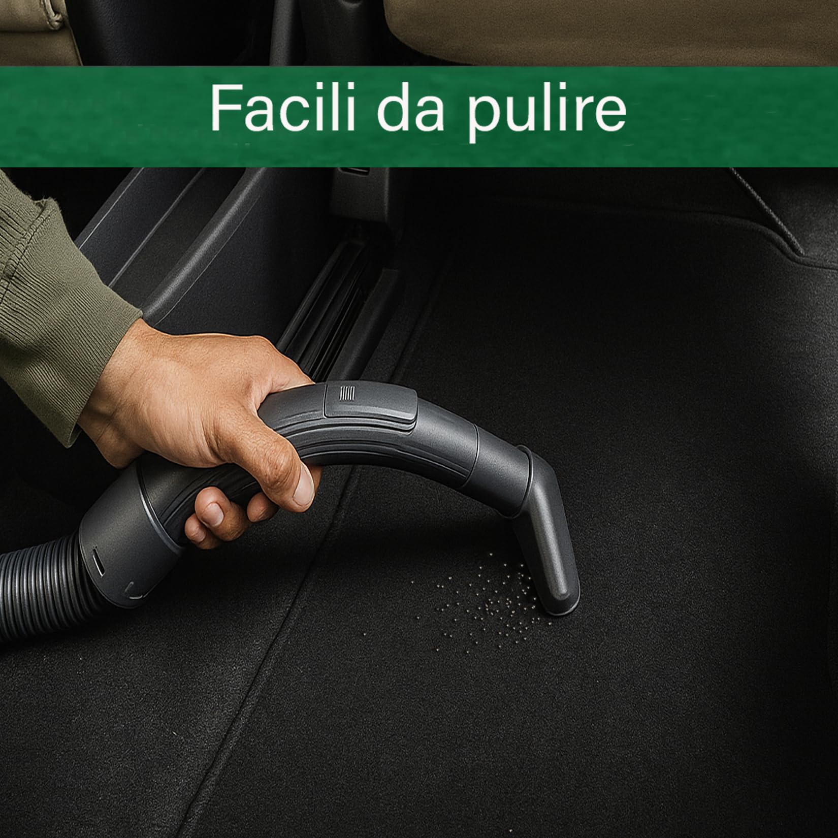 DHCarMats – Tappetini Auto per Fiat 500 dal 2010 – Ricamo con Bordo – Moquette su Misura – Set Completo Anteriore e Posteriore – Accessori Interni Personalizzati (Bianco)