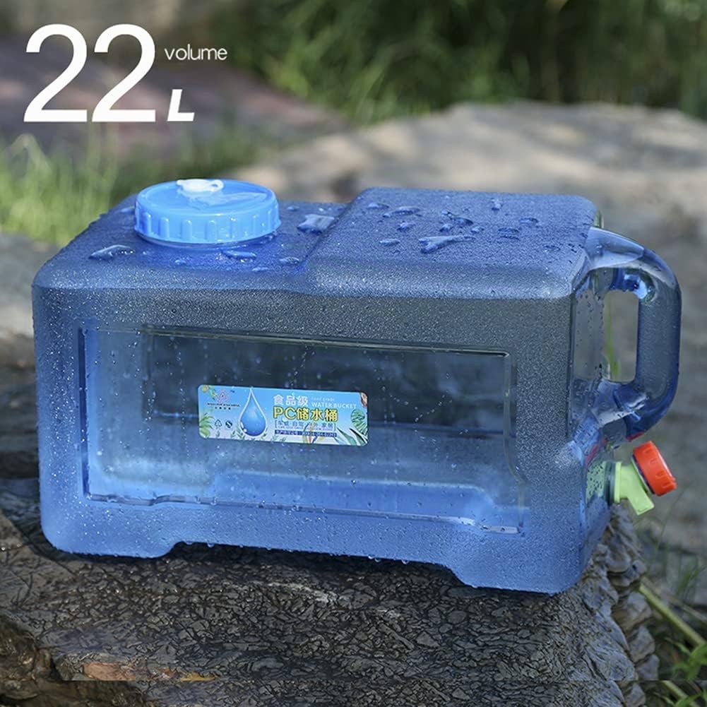 Starnearby Bidon d'eau avec Robinet, Réservoir d'eau Potable, Jerrican Alimentaire Camping, Conteneur d'eau sans BPA avec Robinet de Rechange, Tuyaux, Brosse pour Camping, Randonnée
