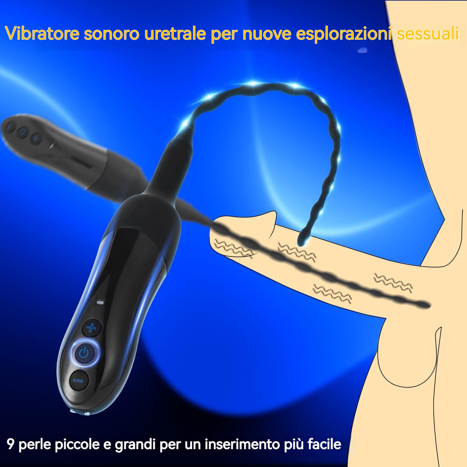 Dilatazioni Uretrali Vibranti per Uomo, Plug Pene con Stimolazione del Glande, 20 Modalità, Uretrali Dilatatore Principianti, Giocattolo Sessuale per Masturbazione sonde per Uomini e Coppie (Nero)