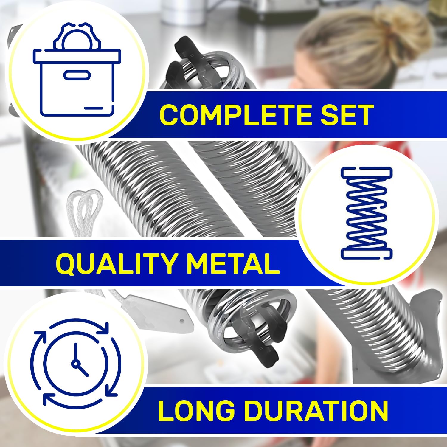 MONTERAL Reparaturset Für Spülmaschinen-Türfeder & Seilzug – Passt Zu Bosch, Siemens, Neff (Originalcode 00754869)