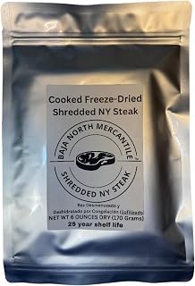 Freeze-Dried Cooked shredded/pulled NY Steak 25 Year Shelf Life. For Camping, Emergency Prep. Hunting and Backpacking