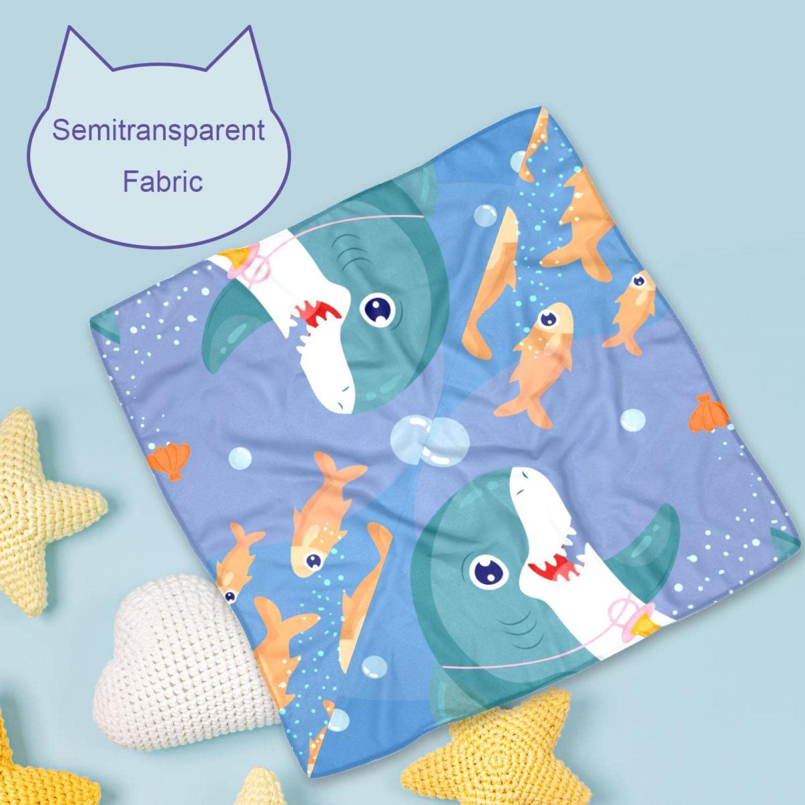 Lot De 2 Bandanas Pour Chien Motif Requins - Taille M Et L, Mousseline Légère, Pour Petit/grand Chien