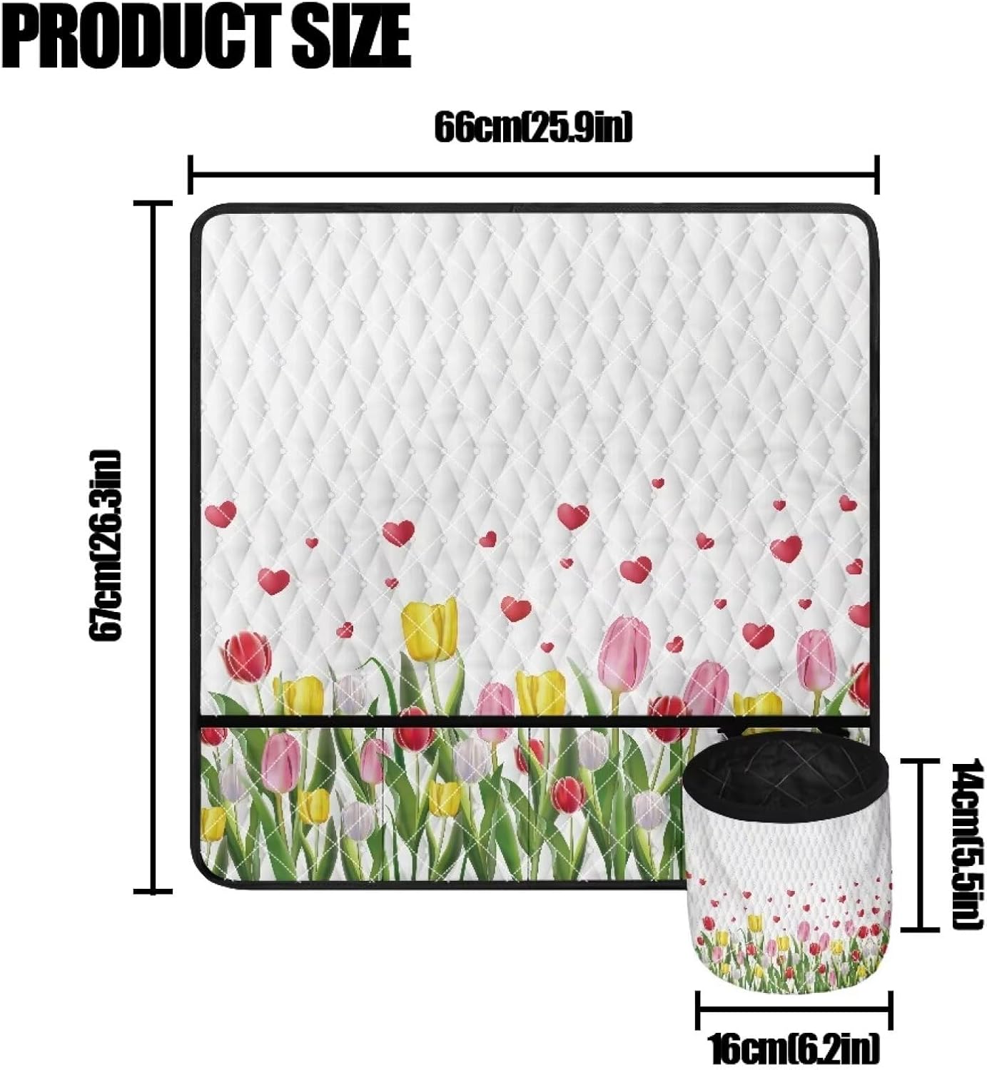 Mumeson Tulips Sewing Machine Pad Sewing Machine Mat Organizer Kits and Supplies Compatible Most Standard Sewing Machine Foldable Portable Sewing Machine Pad