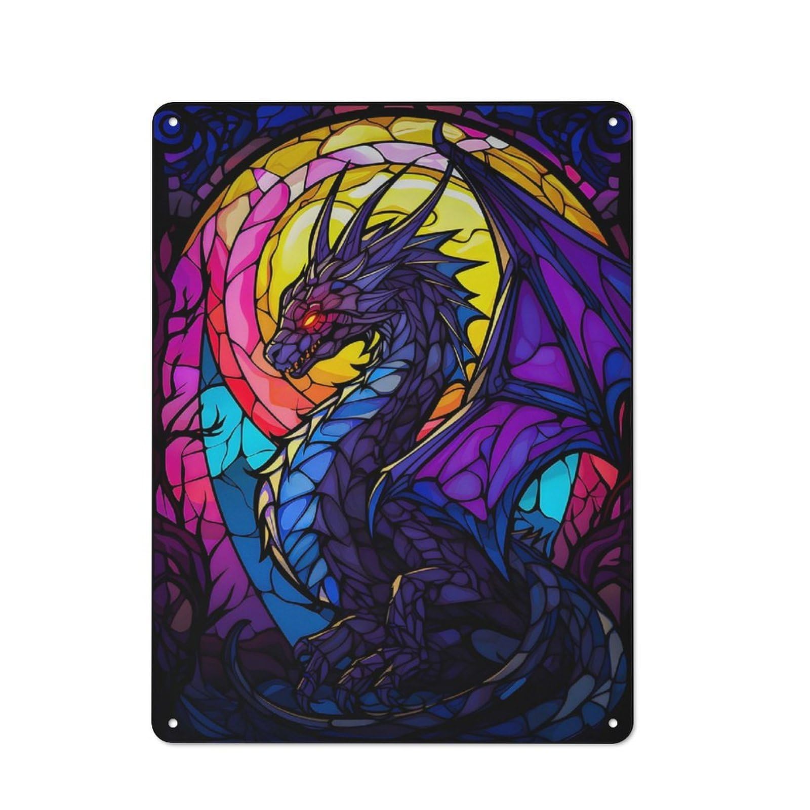 Abstract Skeleton Dragon Farmhouse Metal Sign 40x30cm, Rustic Cottage Wall Art for Cottage, Kitchen, Hallway Or Breakfast Nook