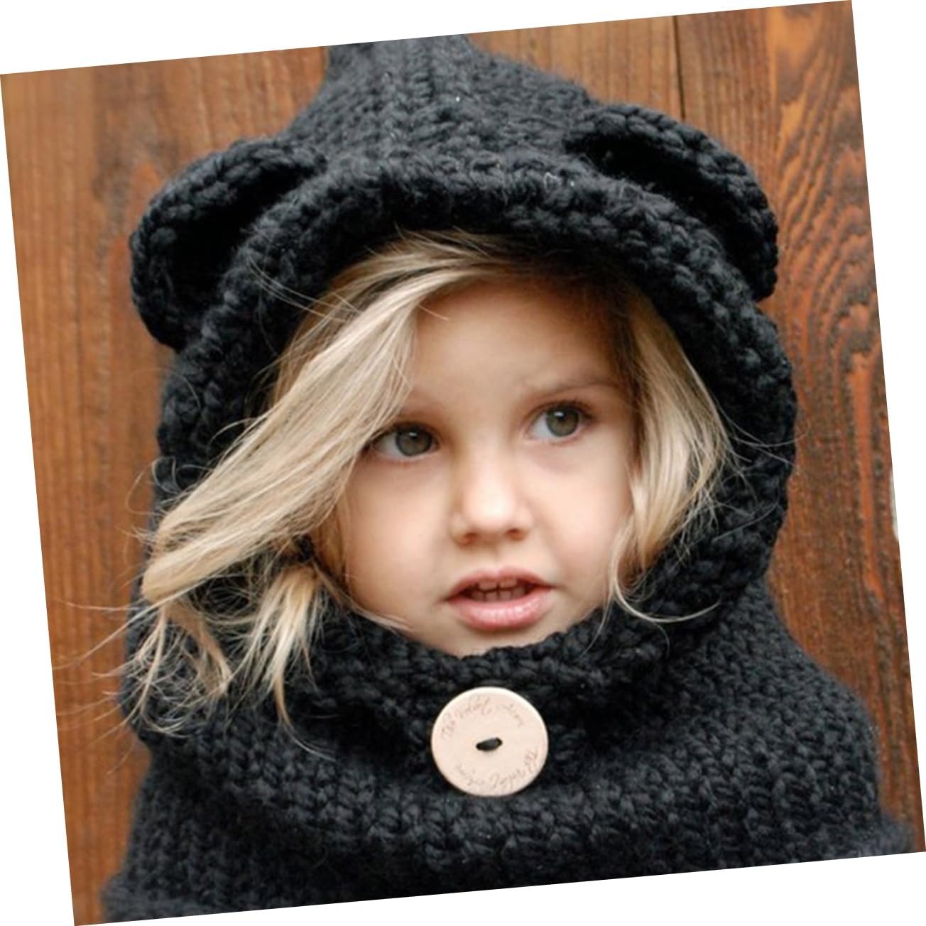 COLLBATH Handmade Knit Cape Hat Unicorns Design Boys and Girls Winter Beanie Beanies Hats Warm Scarf Hat for Cold Days Black