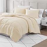 Queen Comforter Set - Includes Comforter & 2 Pillow Shams - Pre-Washed Ultra Soft & Cozy - Super Soft & Comfy - Ivory