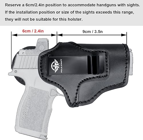 Miniatura 9 de POLE.CRAFT IWB Leather Gun Holsters for Small Pistols  Ruger LCP380 LCP II Sig Sauer P365 P238 P938 Walther PPK 380 CCP S&W Bodyguard 380 Beretta