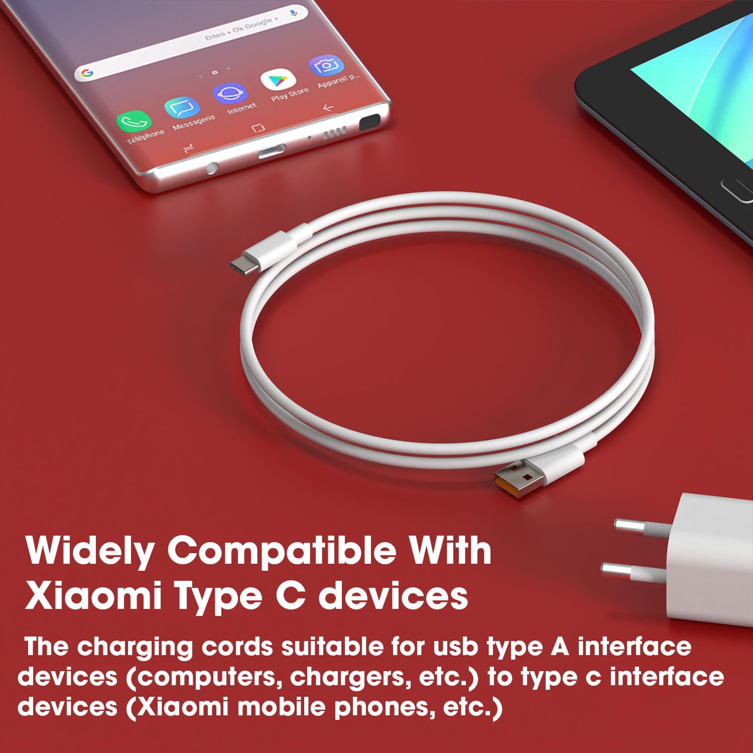 Mi USB to Type C 120W Charging Cable, 6A Fast Charging Cable with Up to 480 Mbps High-Speed Data Transfer & Sync Cord Compatible With Xiaomi Smartphones and Devices, White (1 Meter) — Amazon image 7