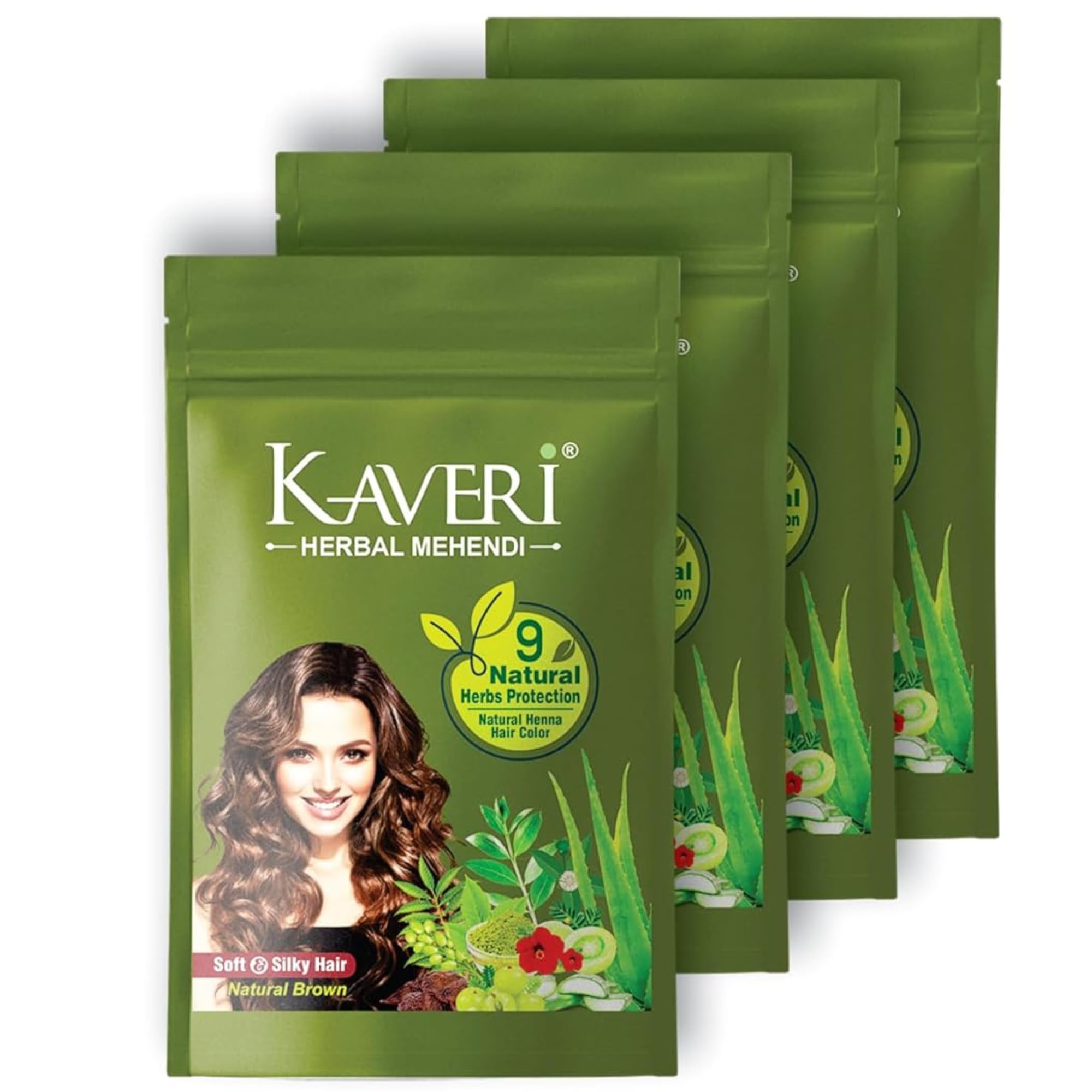 Kaveri Herbal Henna Natural Brown - 9 Herbs Henna Powder For Hair - Natural Mehndi Dye For Hair Colour - Provides Healthy & Shiny Hair - 55 Gram - Pack 4-picture-31