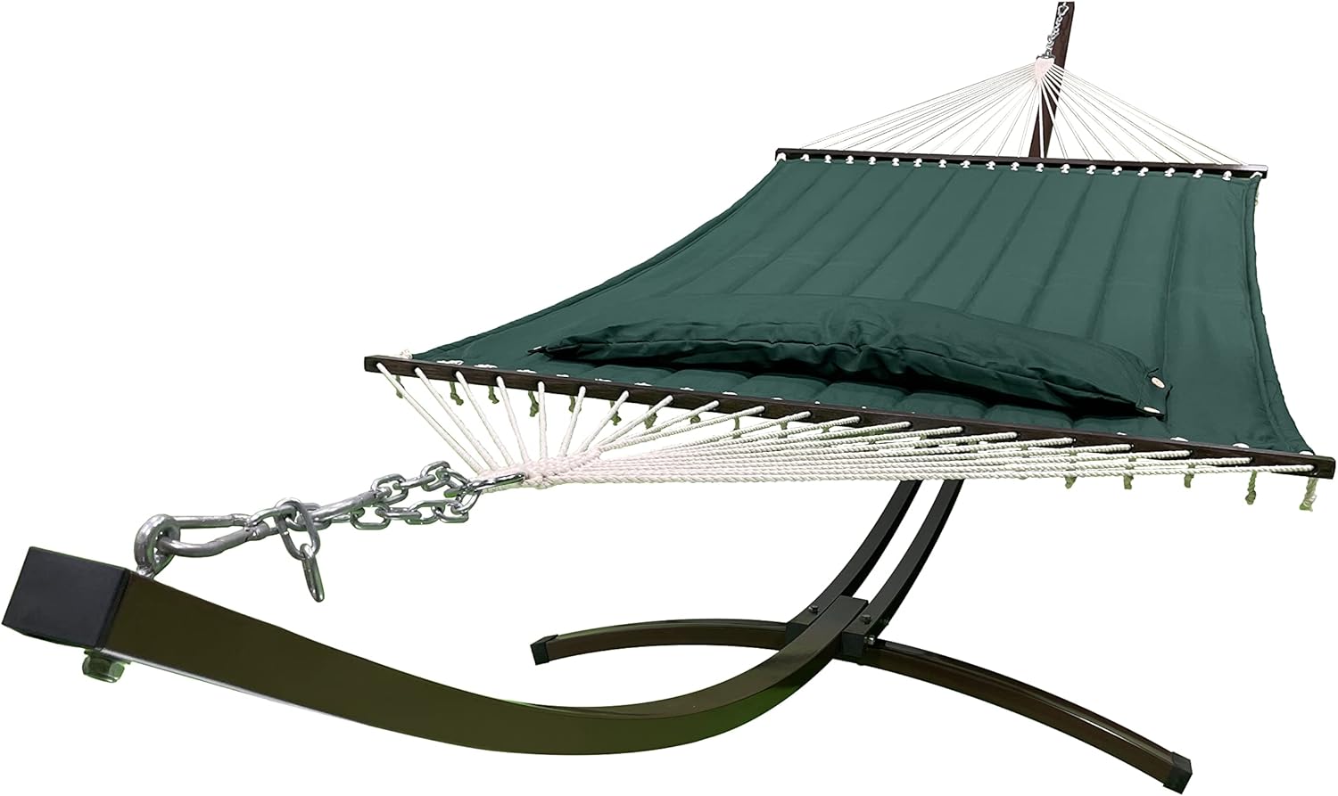 15 Ft Indoor/Outdoor Powder Coated Galvanized Steel Arc Hammock Stand. Strongest Supports Single/Double Hammock Bed.(Brown)