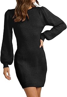 RosyWing Knitted Dresses Women's Jumper Dress Mini Dress Winter Dress Casual Elegant High Elasticity Long Sleeve Dresses Autumn Winter