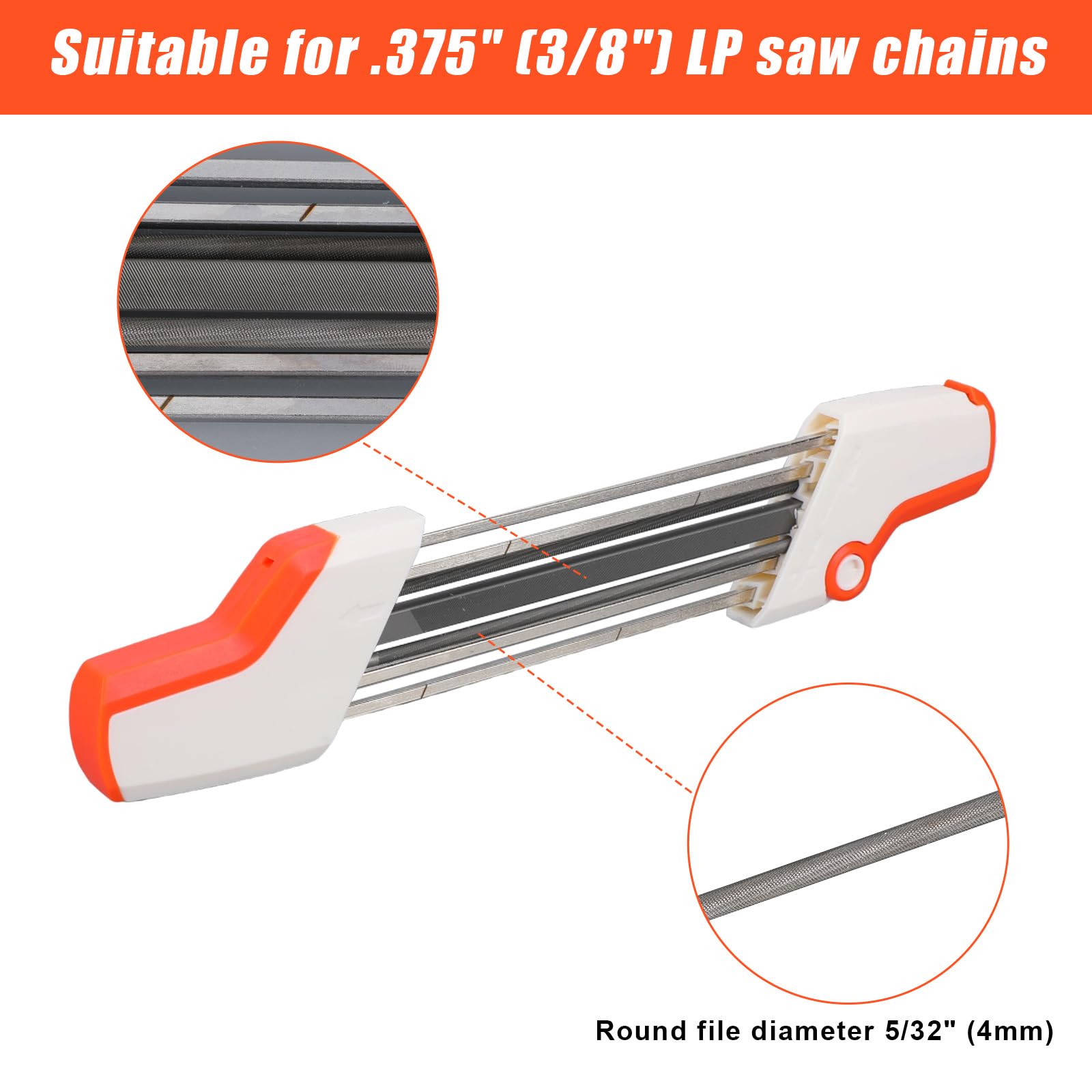 Affûteur Chaîne 2-en-1 pour Tronçonneuse Stihl 3/8" LP, Outil d'Affûtage Tronçonneuse (Lime 4mm)