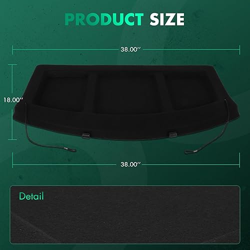 Miniatura 19 de SCITOO Cubierta de carga 2013 2014 2015 2016 2017 2018 compatible con Toyota RAV4 2.5L actualizado anti-mirón retráctil trasero maletero cubierta