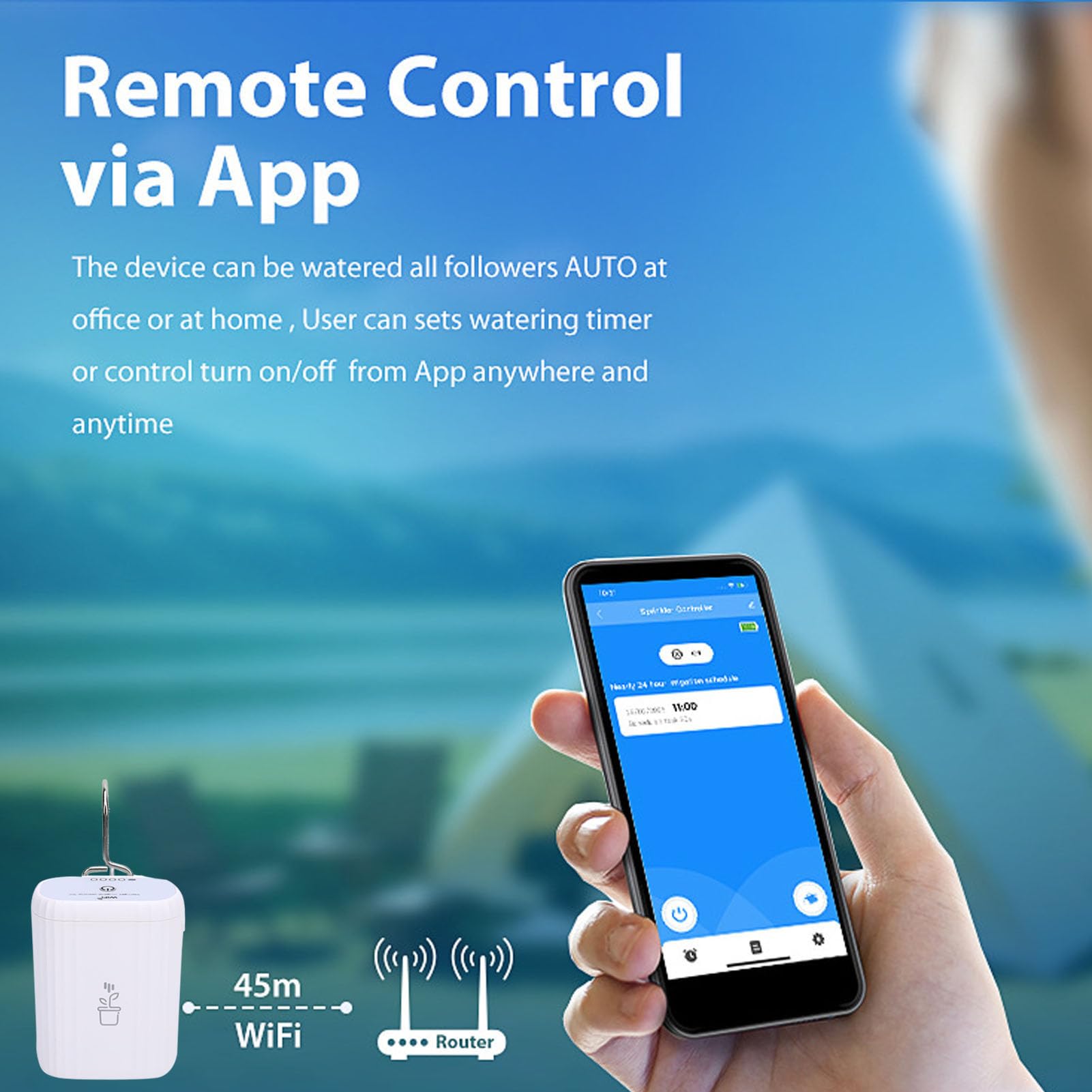 Kit di Irrigazione Automatica WiFi per Irrigazione a Goccia Intelligente 4 Piante in Vaso da Interni Telecomando Irrigatore in ABS Durevole