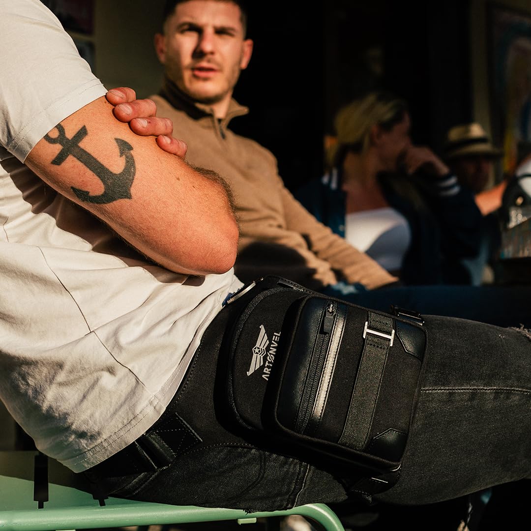 Borsa da gamba per moto, tela cerata militare, ultra resistente