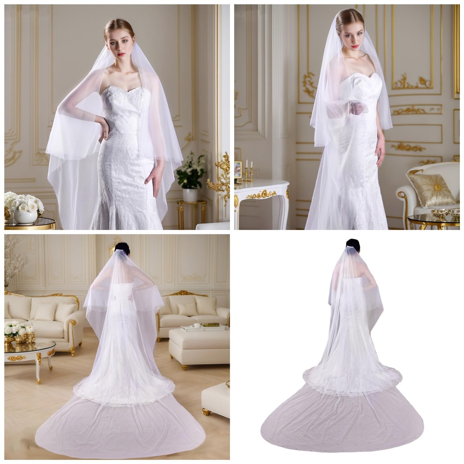 Chal Novia Cola Cauda De Novia Para Vestido De Novia Religiosa - Main Image