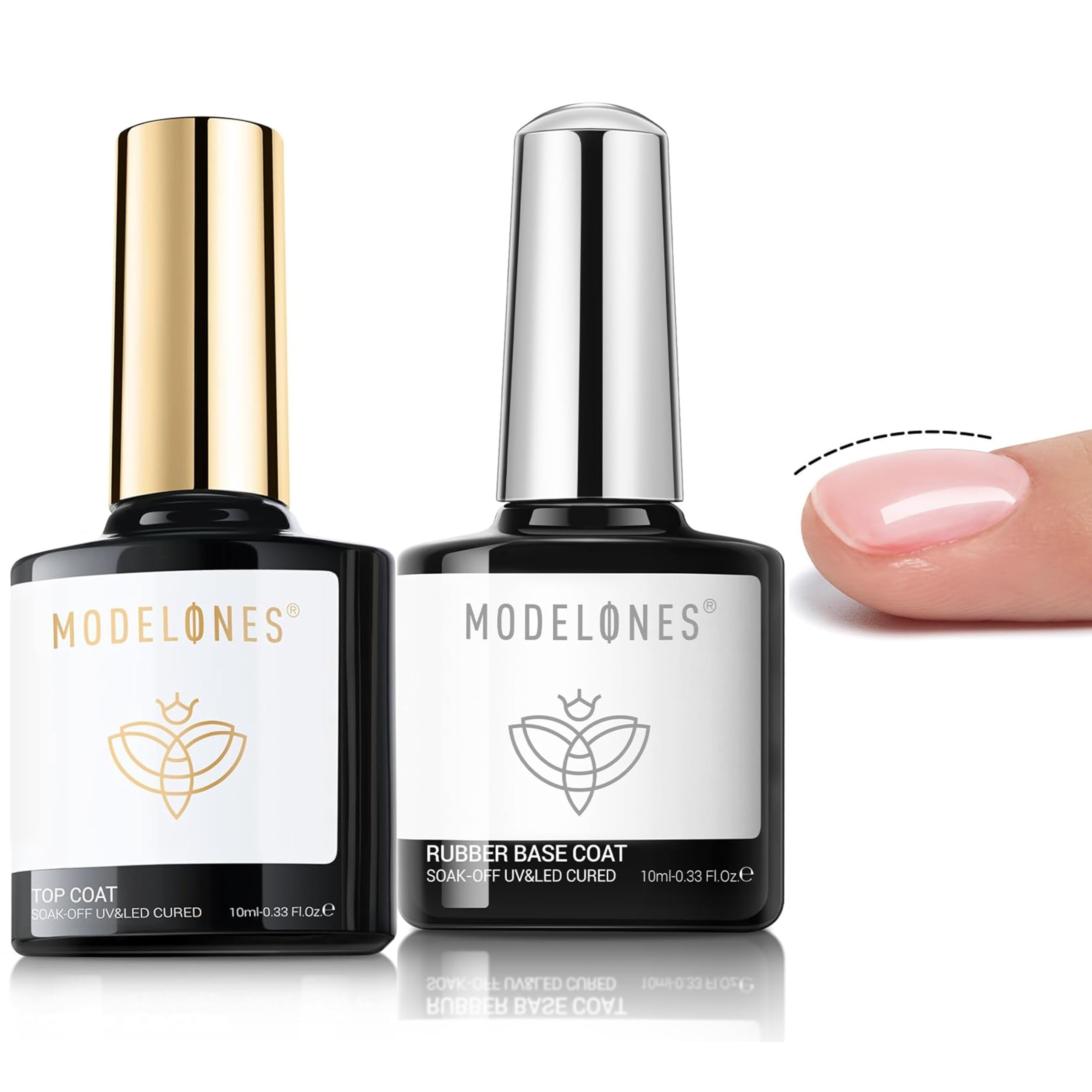 modelones Builder Rubber Base and Top Coat Gel Set for Nails from BELLE GAGA® Light Milky Baby Pink 6 in One Nude Color Base Coat Strengthen Apex Building Extension Long Last Protect Soak Off Manicure for Fragile Nail Art DIY Home