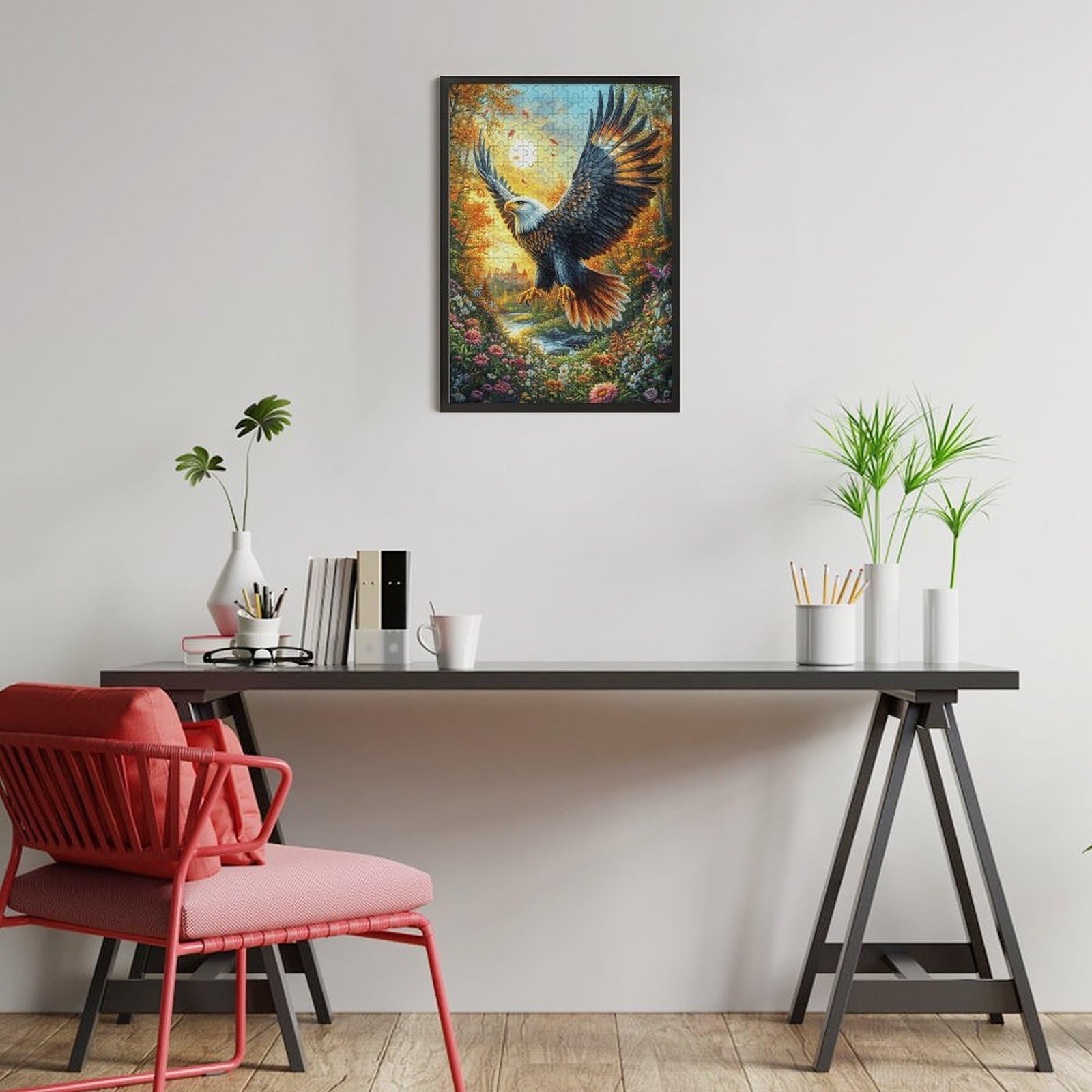 Forest Bald Eagle 300 Piece Jigsaw Puzzle for Adults Teens Animals And Plants Jigsaw Office Stress Buster Whimsical Design Thoughtful Birthday Present Creative Home 300 PCS