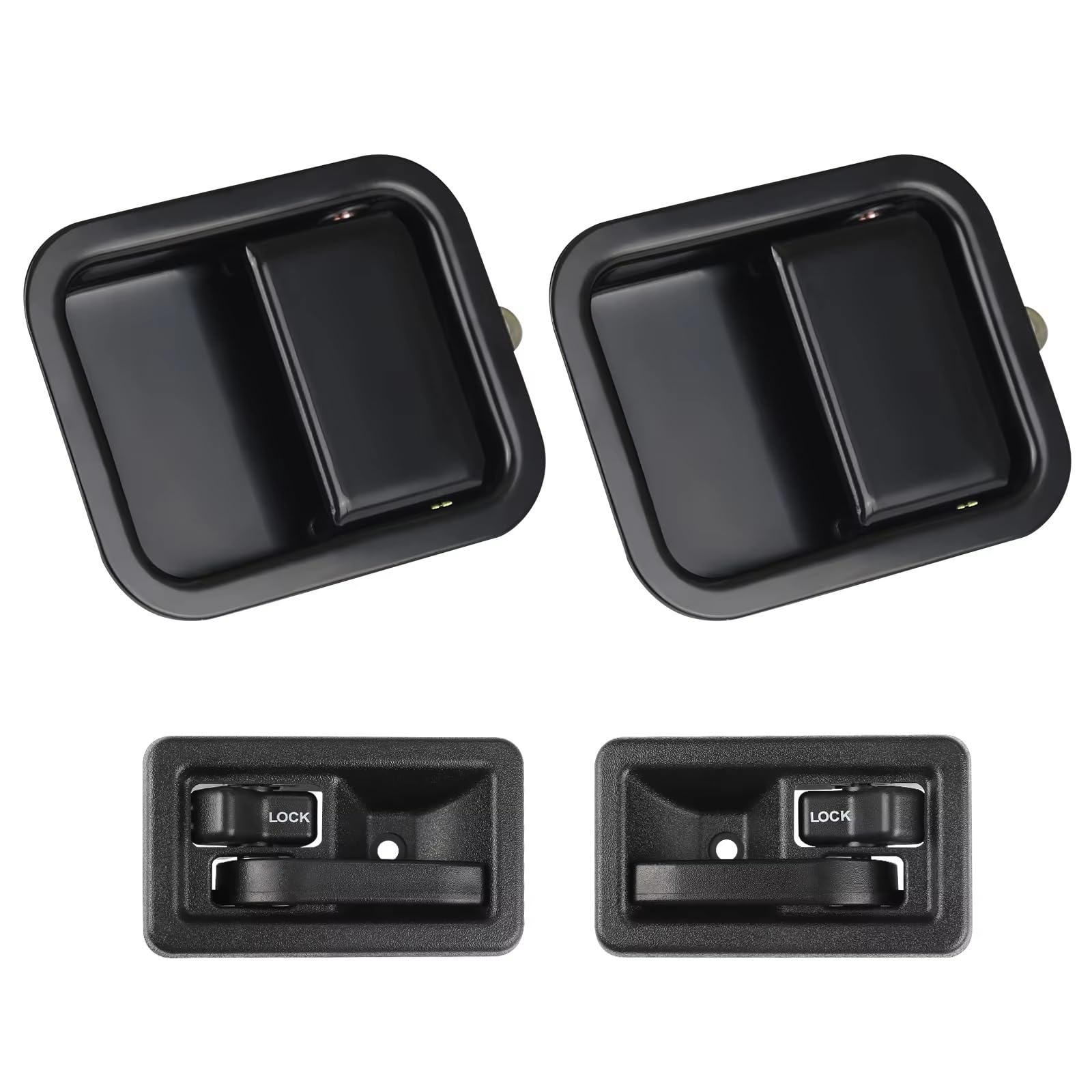 Xfheqmd One Color Car Interior For Jeep For Wrangler 1991-2004 For Yj For Tj Car Door Handles 55176383Ae 55176382Ae Inside And Outside