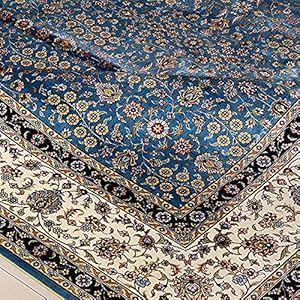 RUG 6×9 voet blauwe klassieke tapijt Perzische stijl hand-geknoopt zijde tapijt voor studeerkamer Ouzyu (Size…