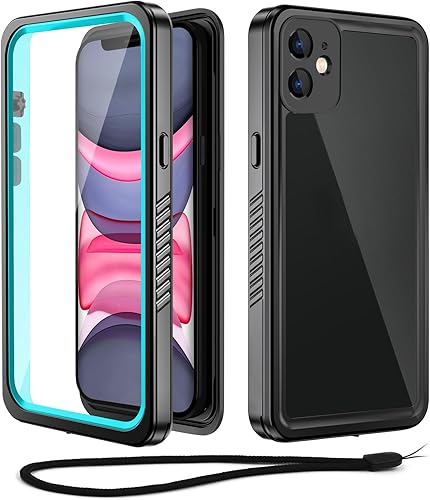 WIFORT Funda impermeable para iPhone 11 - Protector de pantalla integrado resistente al agua, protección contra caídas dura, a prueba de golpes