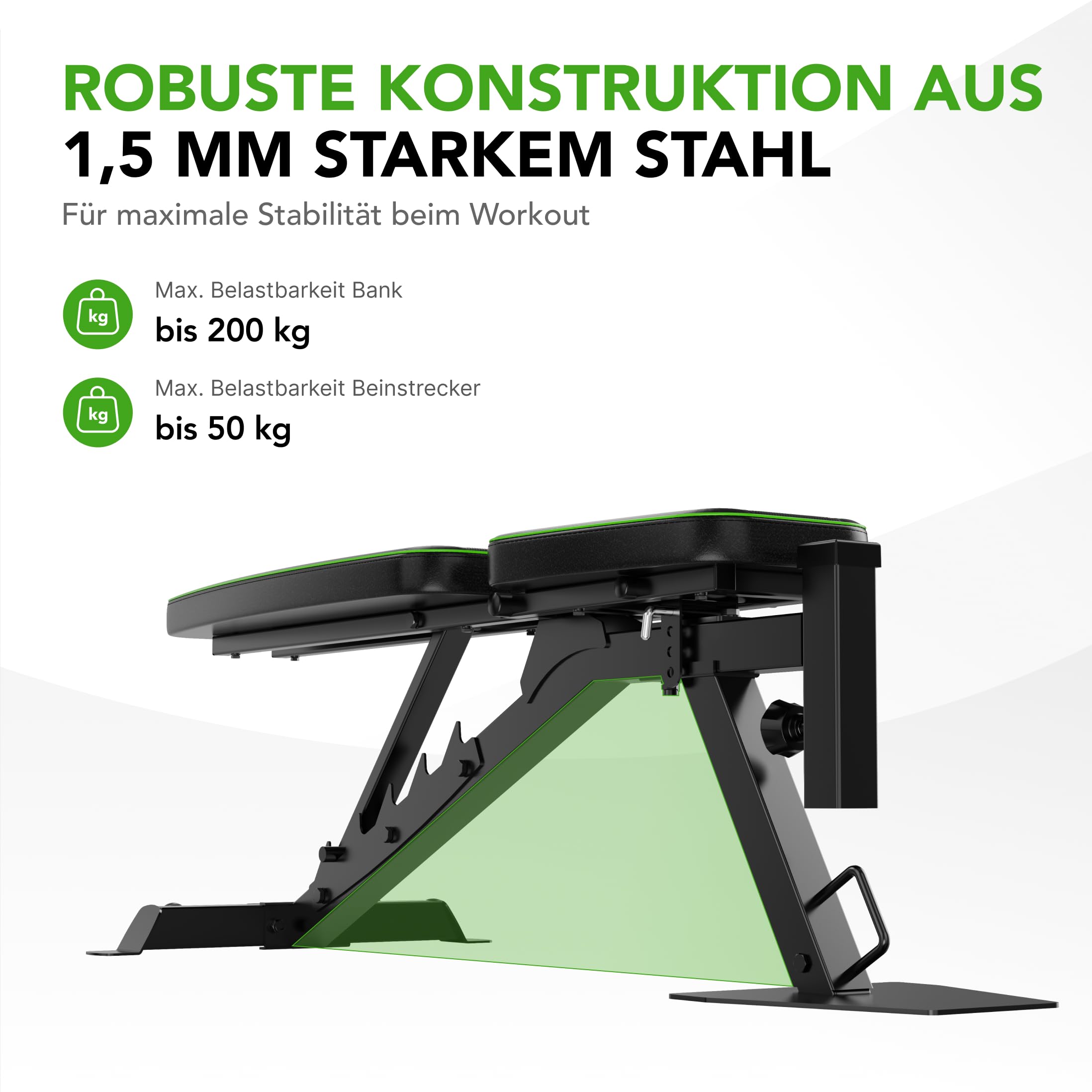 Tunturi UB60 Verstellbare Hantelbank / Trainingsbank / Schrägbank / Utility Bench mit beinhalterung