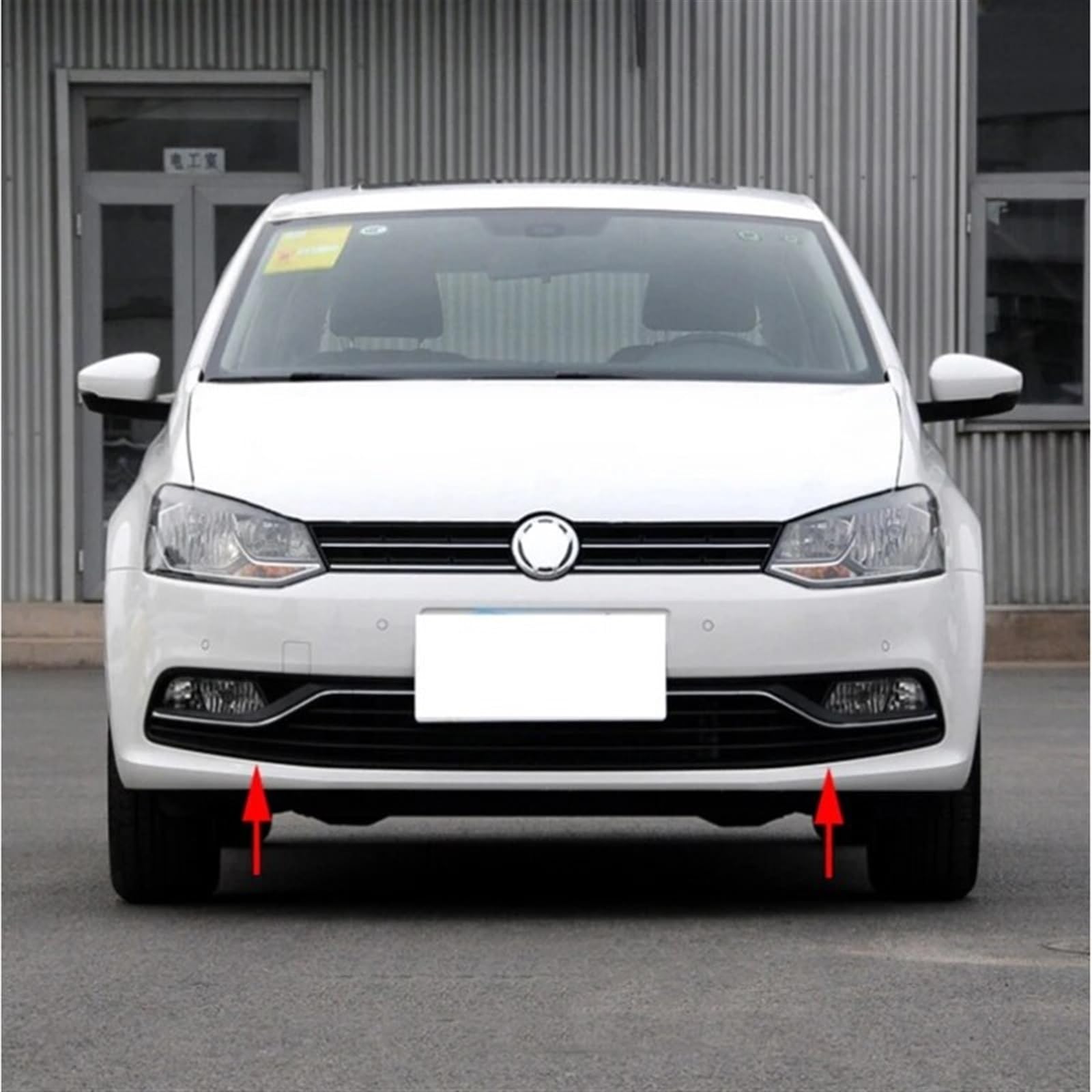 Auto przedni lewy prawy zderzak lampa przeciwmgielna chromowany grill, dla VW, dla POLO, Hatchback 2014 2015 2016 2017 2018 6RD853665F 6RD853666F Przednie grille samochodowe