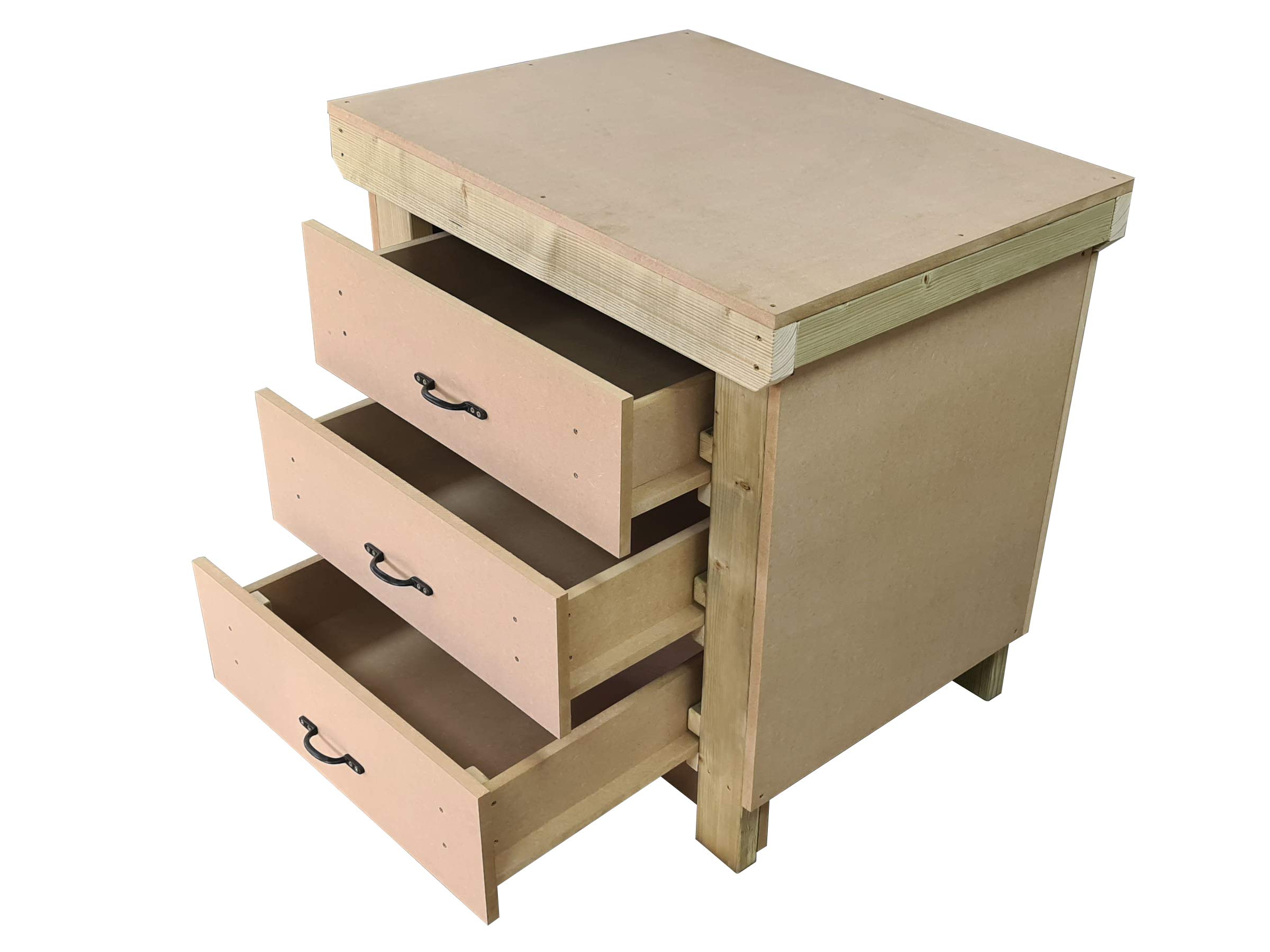 Arbor Garden Solutions Natural Workbench Tool Cabinet Wooden 18Mm Mdf Top Heavy-Duty Industrial Work Table (3Ft)