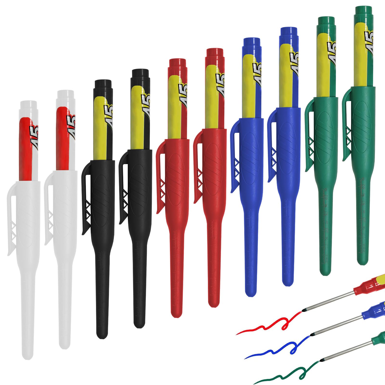 Chersun 10 Pcs Multi-purpose Deep Reach Markers, Deep Hole Marker Pens