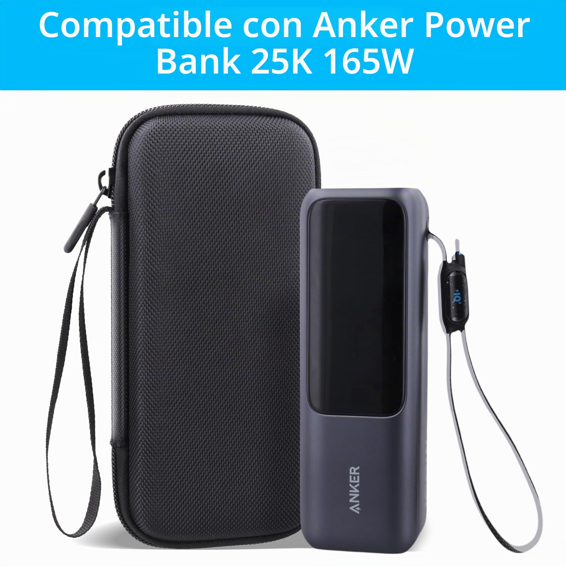 co2CREA Duro Viajar Caja Estuche Funda para Anker Laptop Power Bank, batería 25000mAh, Salida 165W Cargador Portátil (Solo Carcasa, sin Cargador Incluido)