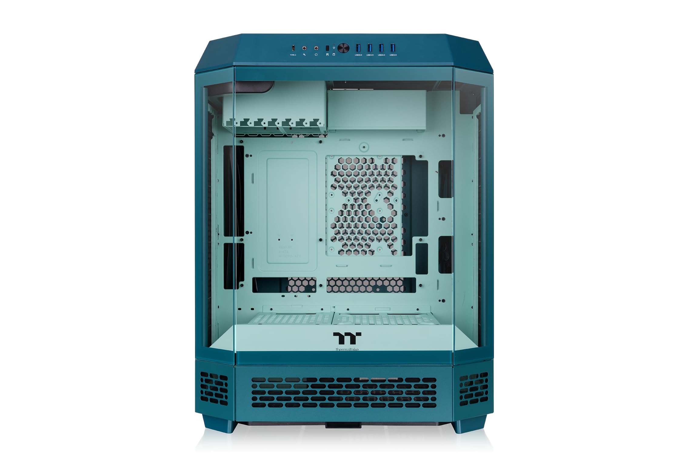 Thermaltake The Tower 600 | Ośmiokątna obudowa typu mid tower ATX | 2 fabrycznie zainstalowane wentylatory 140 mm | Wentylacja pionowa | Niebiesko-zielony Teal