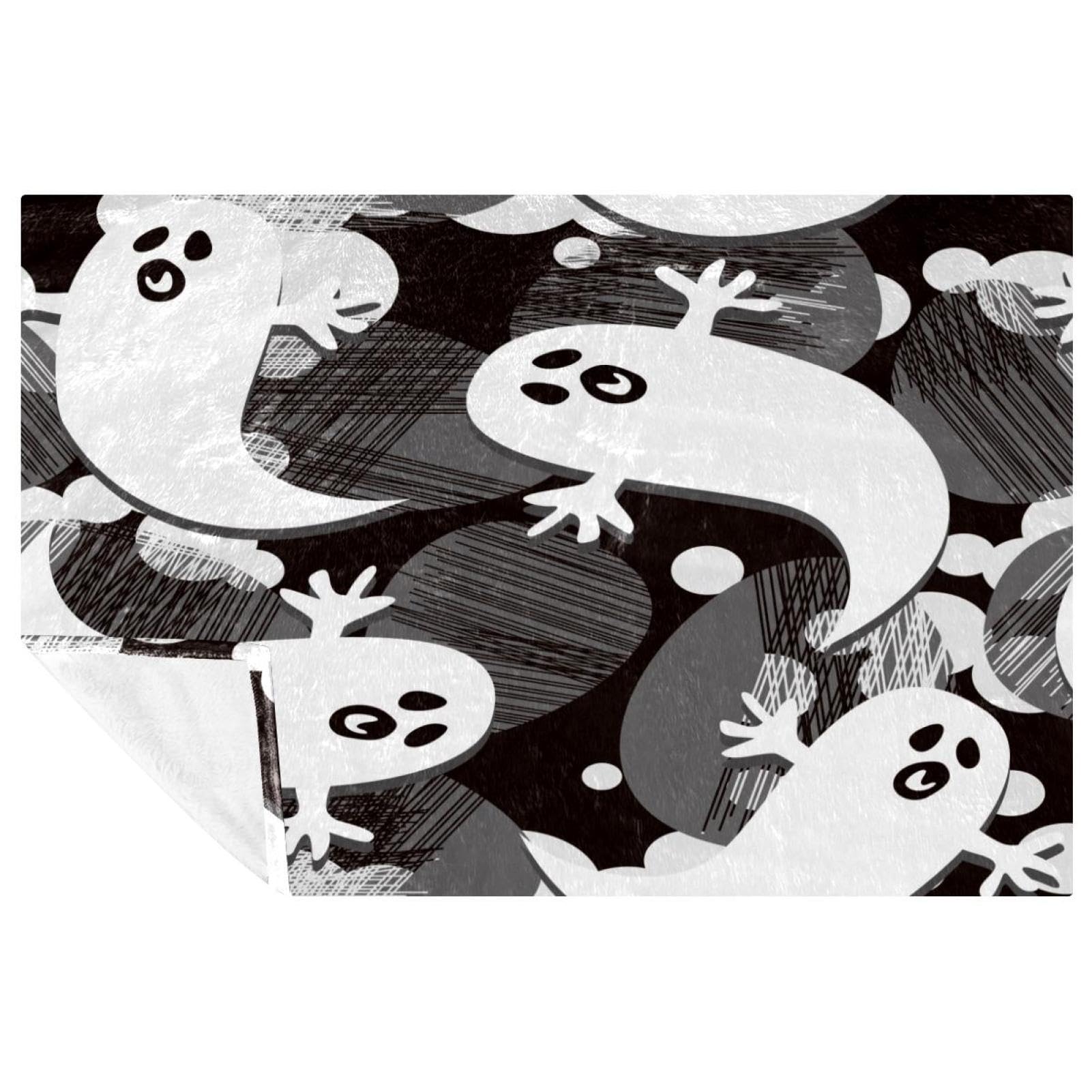 Couverture fantôme d'Halloween blanche anti-frissons pour réchauffer vos soirées canapé