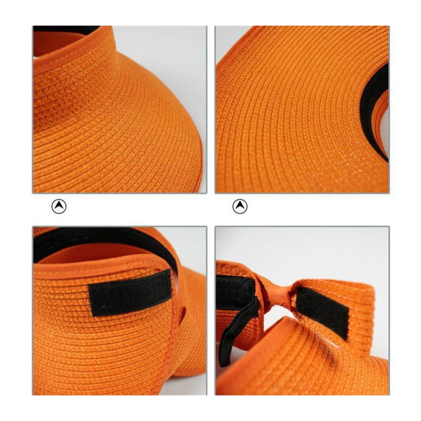 Visiera di Paglia Pieghevole da Donna - Cappello Sole a Tesa Larga for Abbigliamento Spiaggia e all'aperto