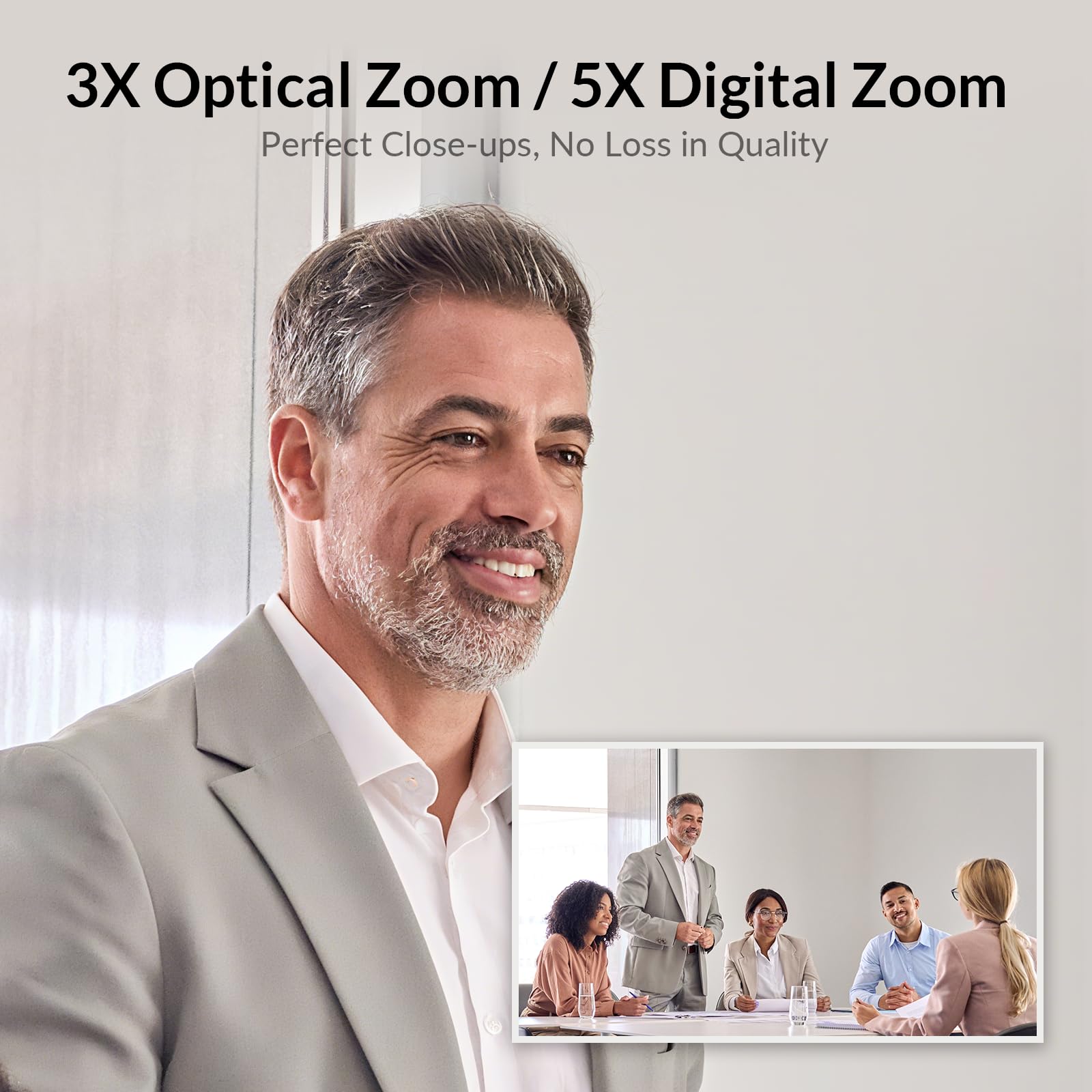 Sistema di conferenza tutto in uno: webcam a doppia lente 4K + vivavoce Bluetooth
