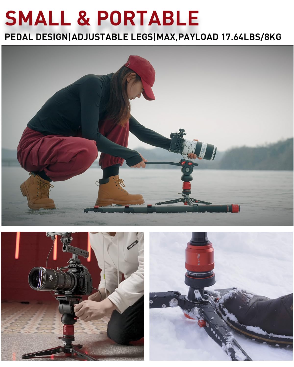Amazon | IFOOTAGE Cobra 3 一脚 Base-P ミニデスクトップ三脚、薄型