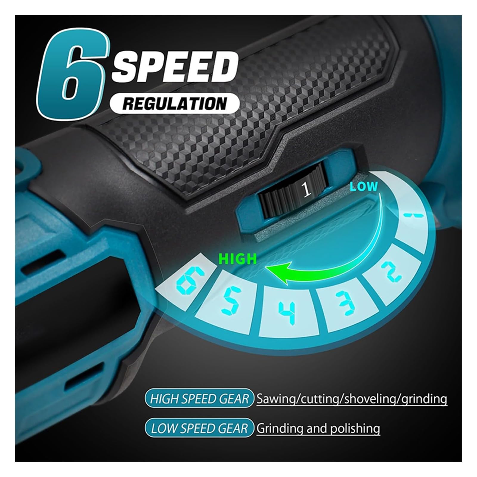 Herramienta oscilante, Sierra eléctrica multiherramienta oscilante sin escobillas, recortadora, pala, bordeadora, corte/molienda/herramienta de carpintería for batería de 18V,Lijado más agresivo(A)